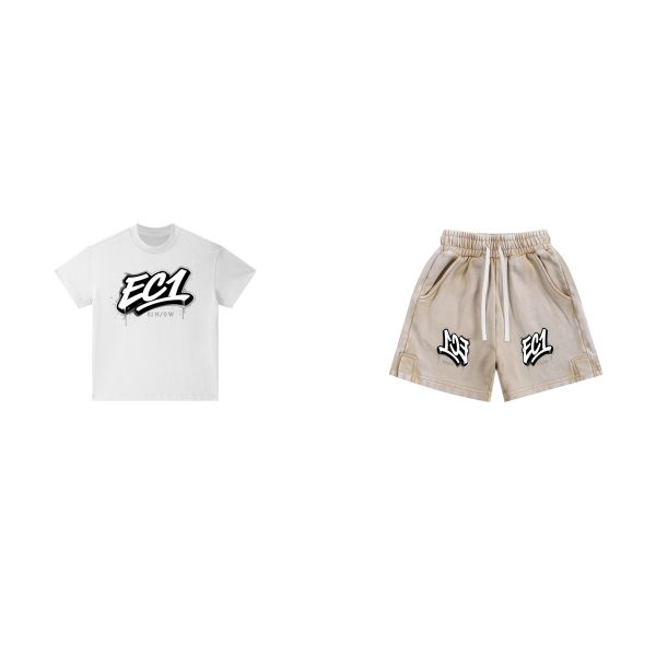 EC1 Set — White Tee & Beige Shorts EC1 Set — White Tee & Beige Shorts